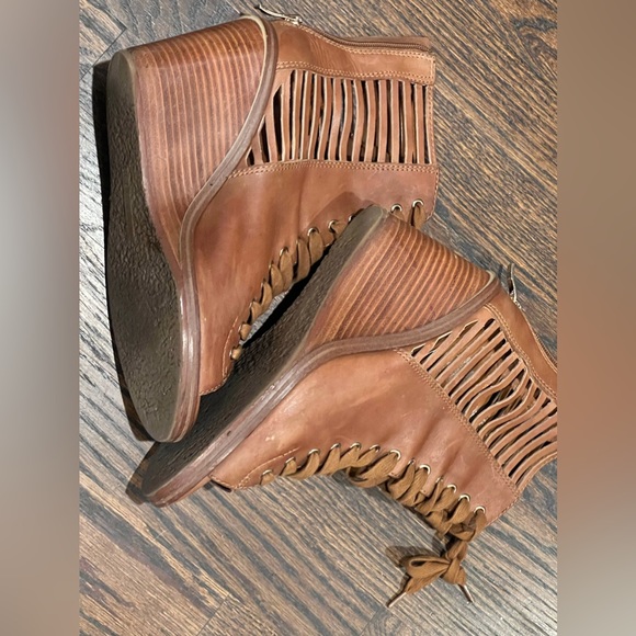 BCBG - Malbon Lace Up Wedge Booties - Picture 2 of 8